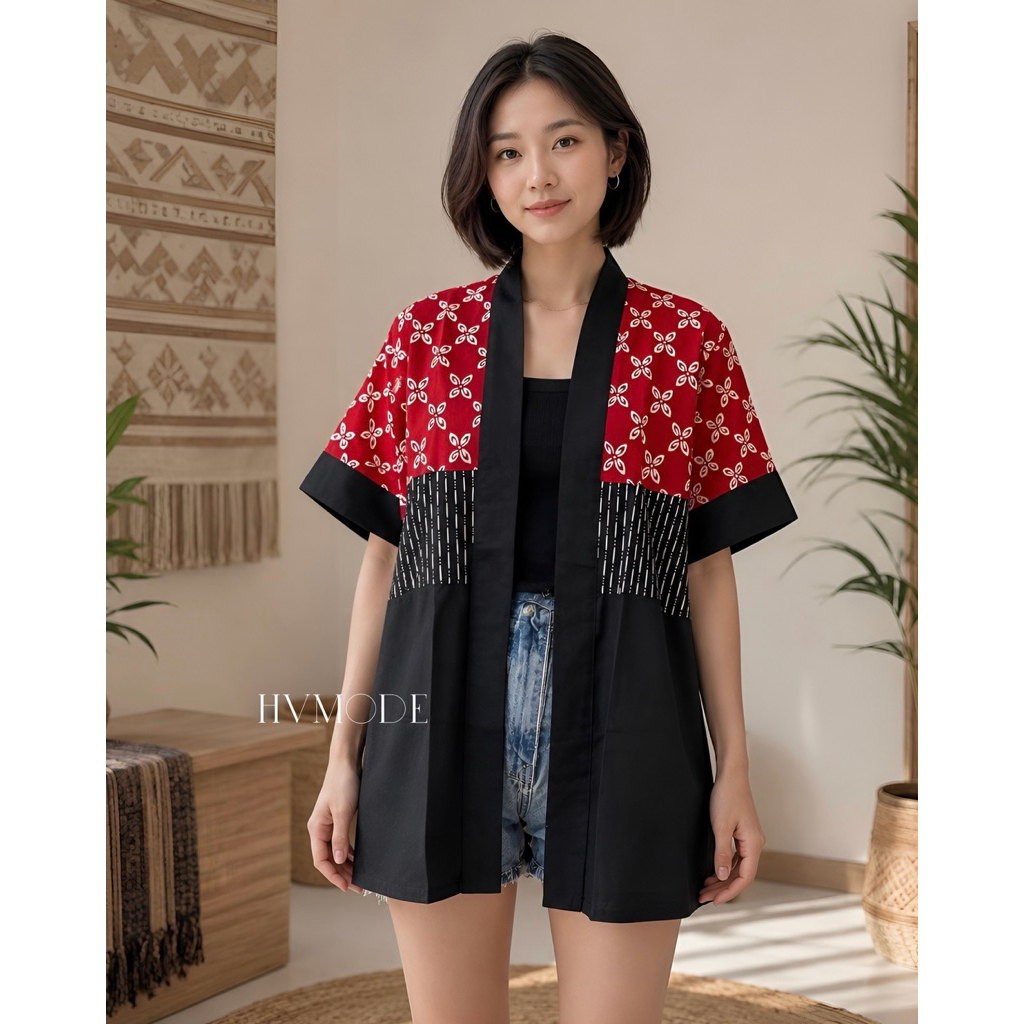 Outer Batik Modern  Wanita - Batik Etnik - outer Oversize BM42