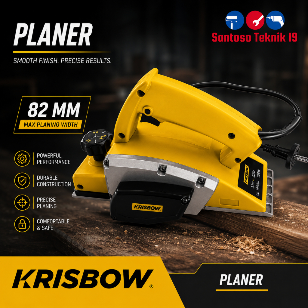 Krisbow Mesin Serut Kayu 82 mm / Mesin Ketam Kayu / Planer
