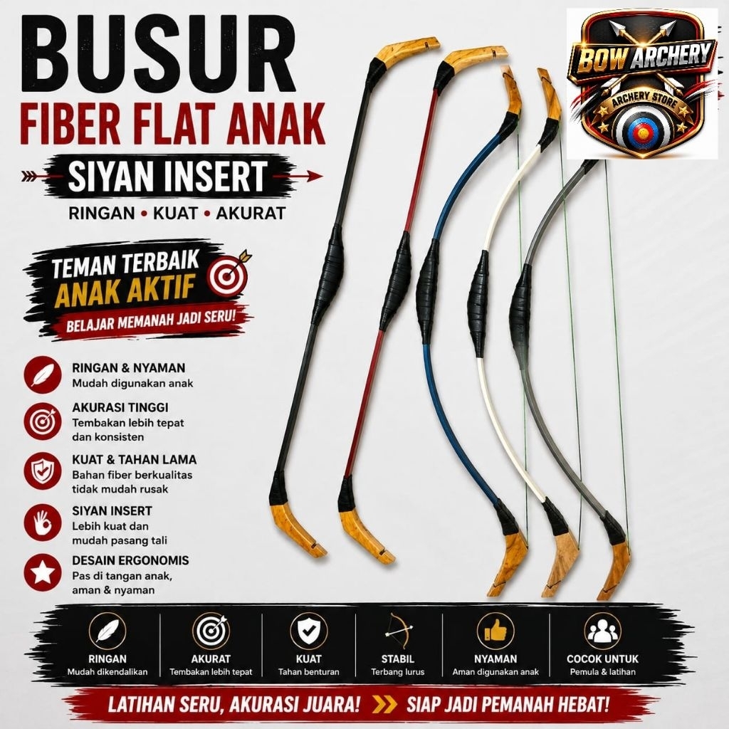 Busur Anak SD Siyah Insert Olahraga Panahan Tradisional