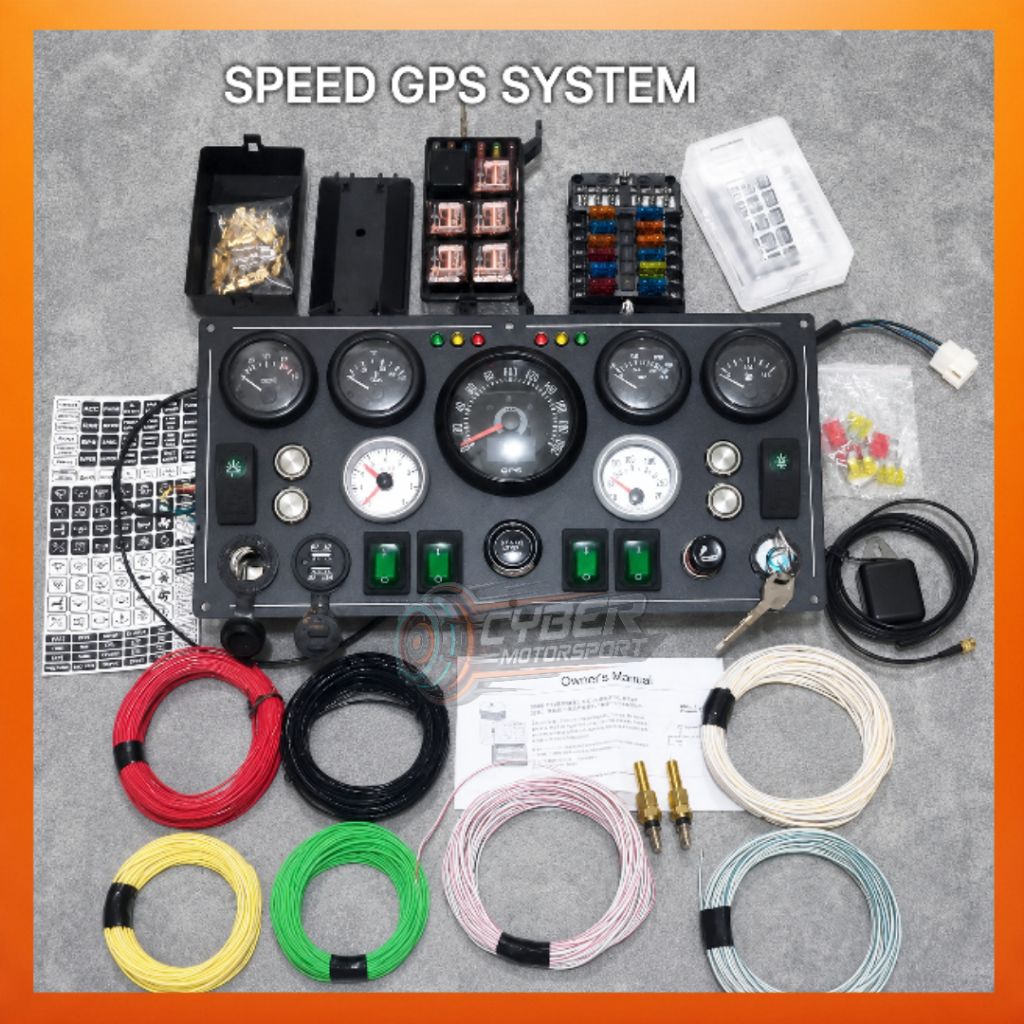 Gauge indikator dashboard universal. speedometer display meteran indikator mobil lubang. rpm volt wa