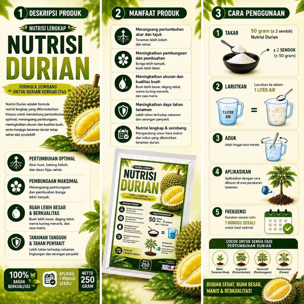 nutrisi durian pupuk nutrisi durian 250g
