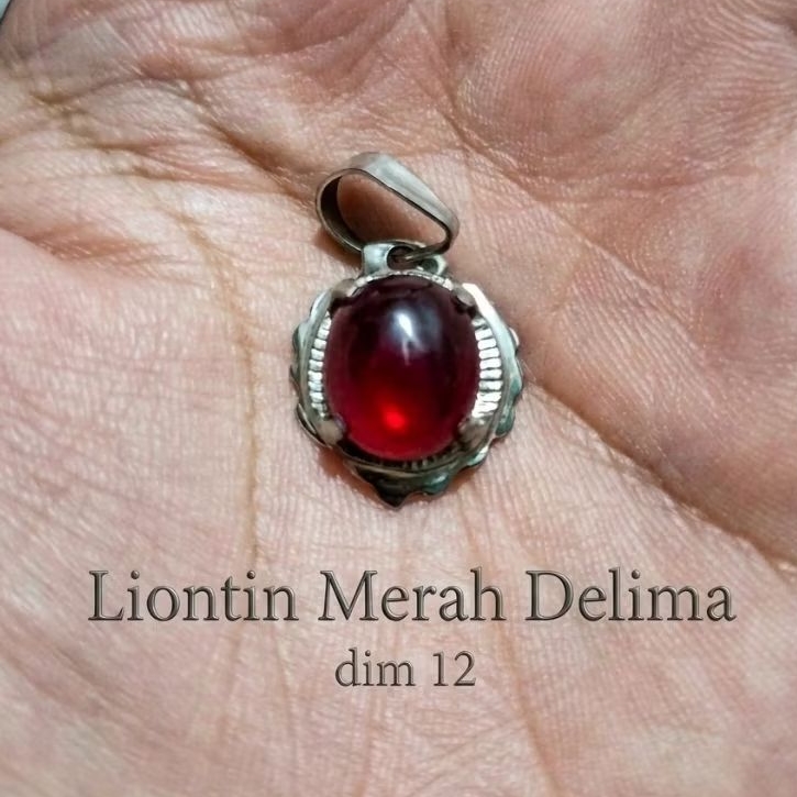 Batu Liontin Merah Delima  Dim 12 Koleksi Perhiasan Pria Wanita