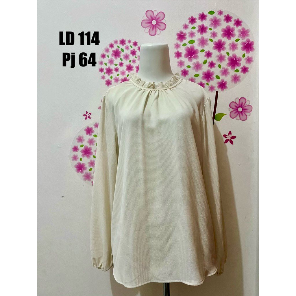 Blouse Putih Kerah Ruffle - florenstuff