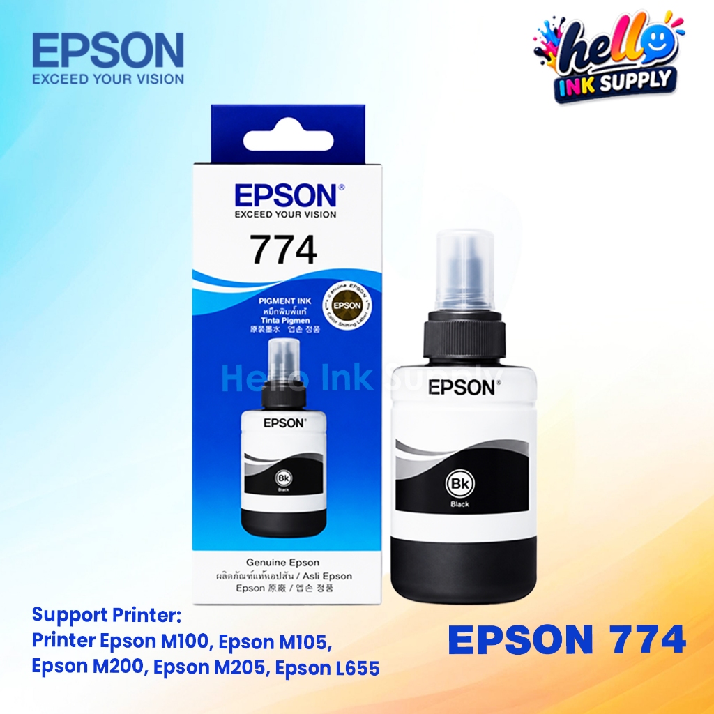 Tinta Printer Epson 774 Black 140 ml untuk Printer Epson M100, M105, M200, M205, L655