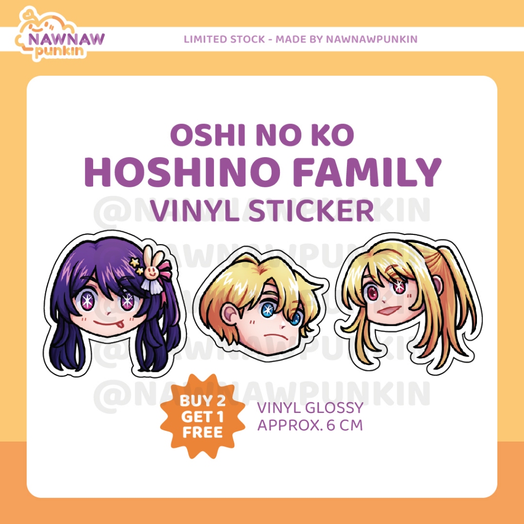 [Oshi No Ko Fanmerch] Hoshino Family Vinyl Sticker