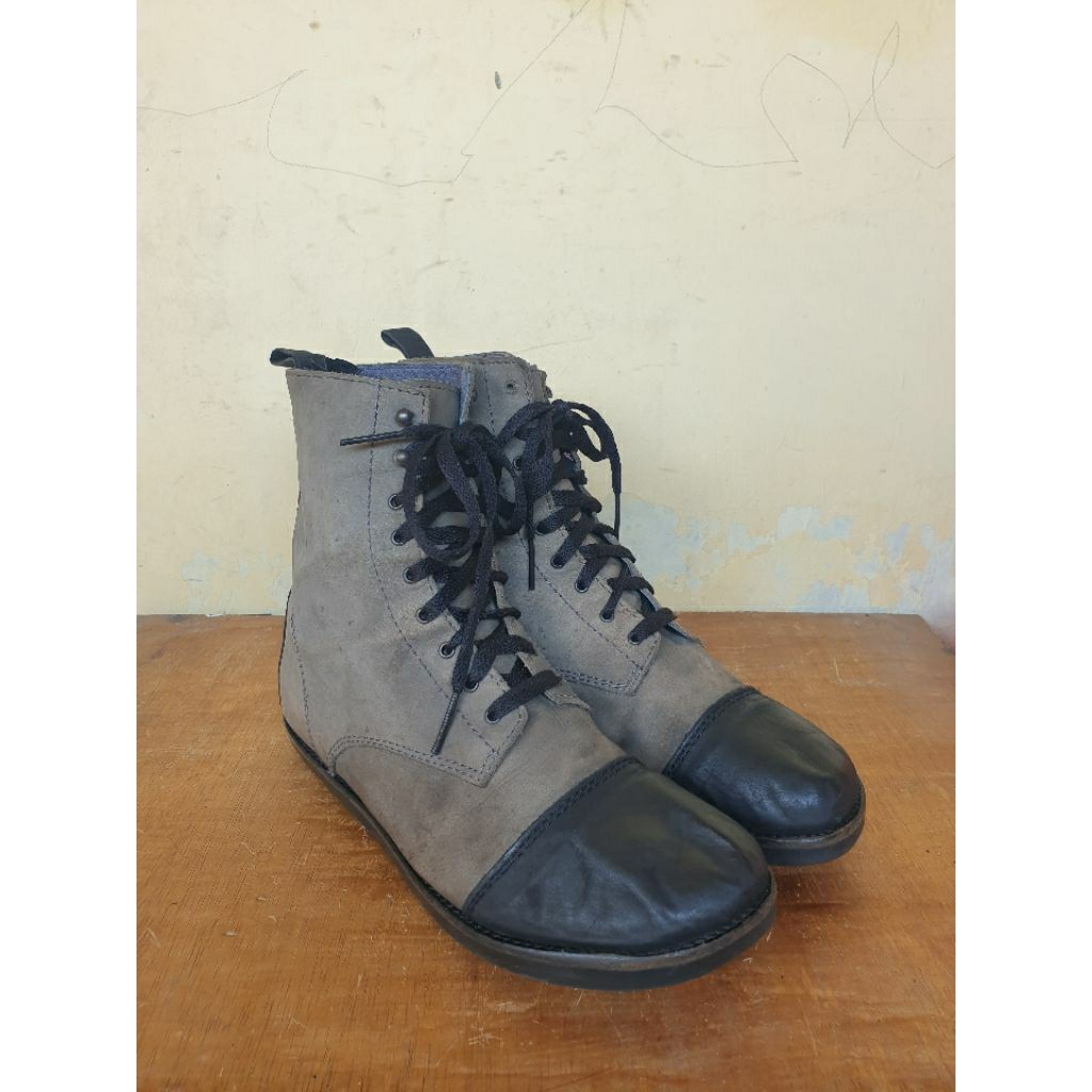 Sepatu Boots Leather US Polo ASSN Cap Toe Army Style Size 40