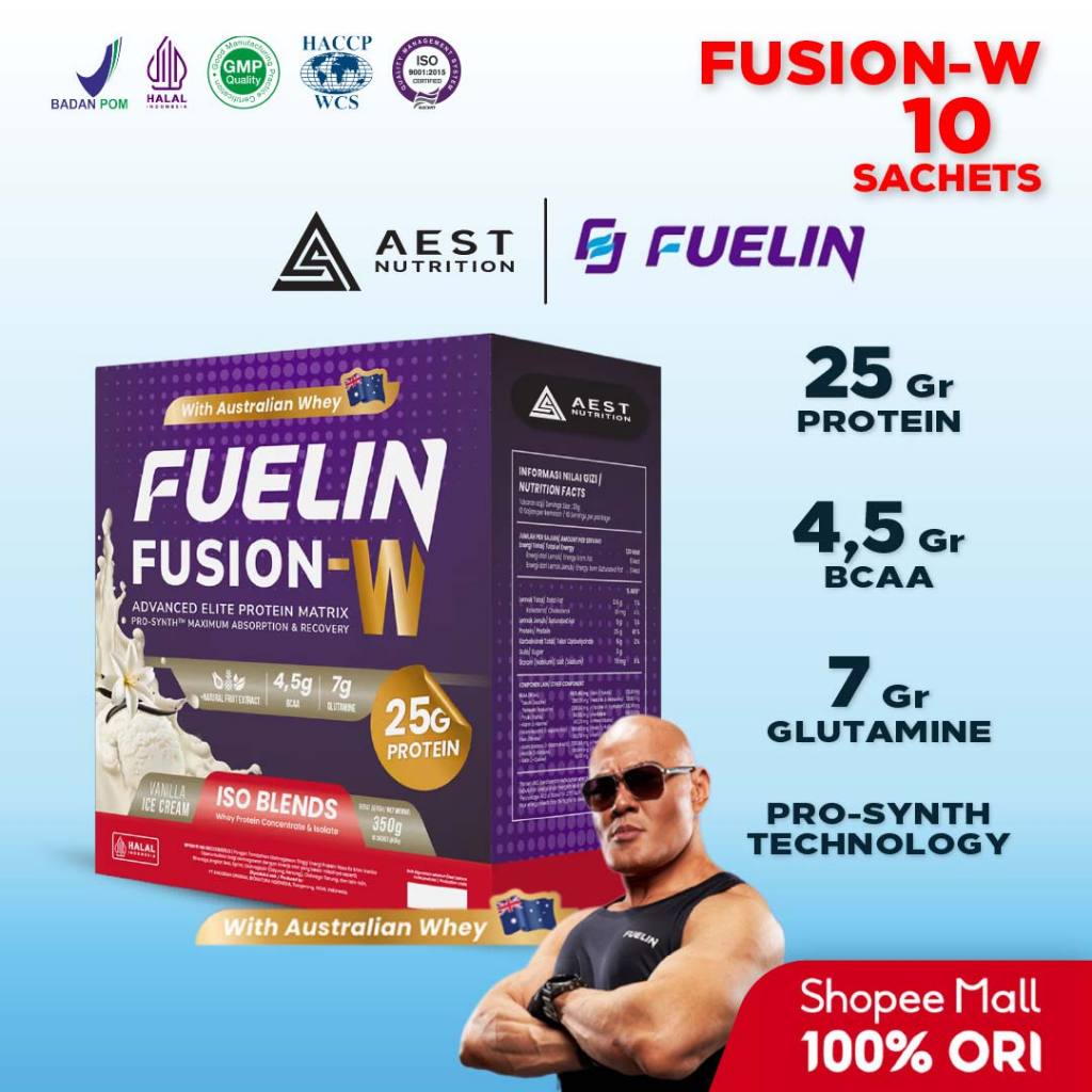 Fuelin Fusion W 10 Sachet Iso Blends Susu Whey Protein Concentrate & Isolate