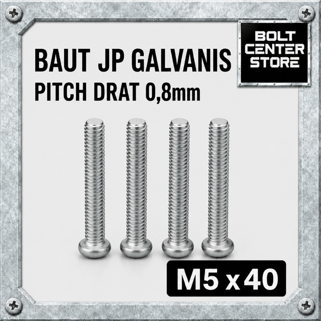 M5x40 Baut JP Galvanis Baut JP M5 x 40 Pan Head Obeng Plus