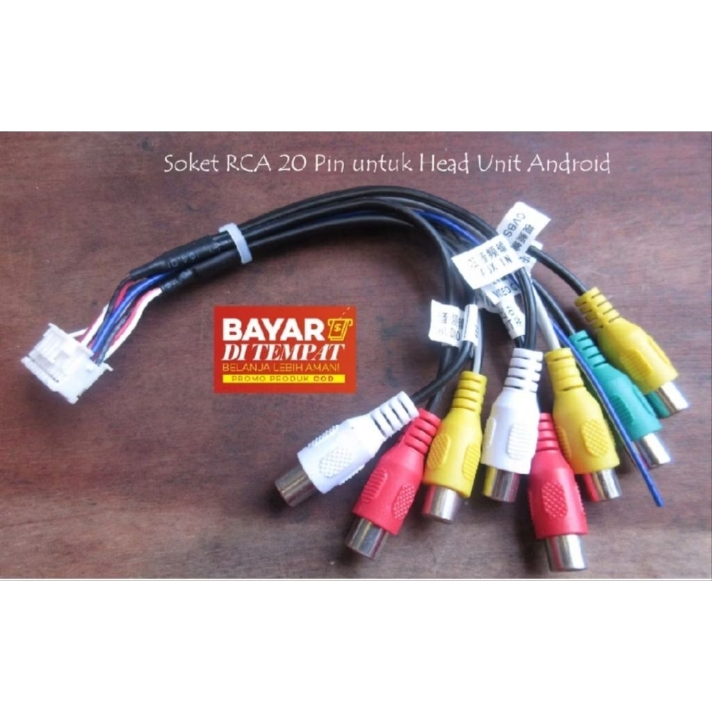 SOKET SOCKET RCA UNTUK ANDROID SEMUA ANDROID,fr out,fl,out,video out, subwoofer,Auk in,mic,Rca Head 