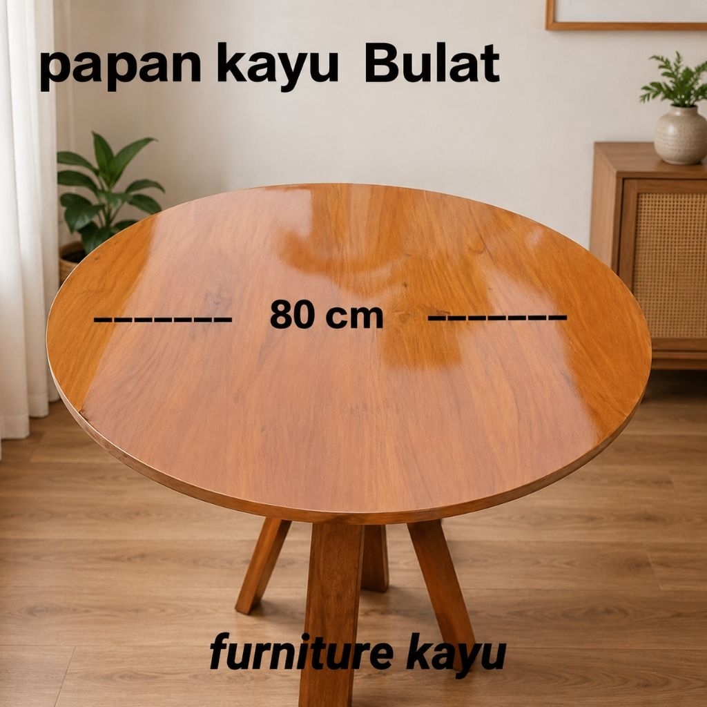 papan bundar/papan daun meja 80 cm