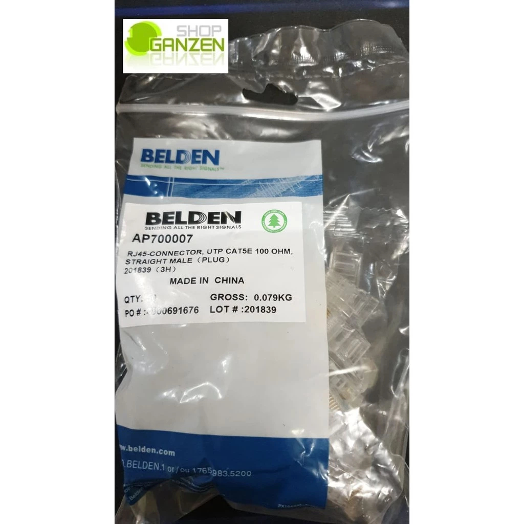 Belden Konektor RJ45 Cat5e isi 50pcs Original Konektor BELDEN Belden Konektor RJ45 Cat 5 Cat 5e Cat5