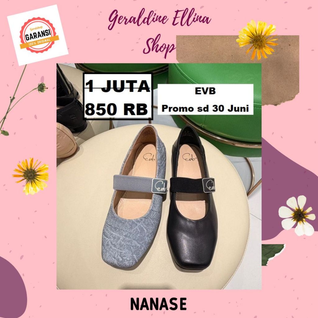 Sepatu flat shoes wanita EVB 100% original seri NANASE