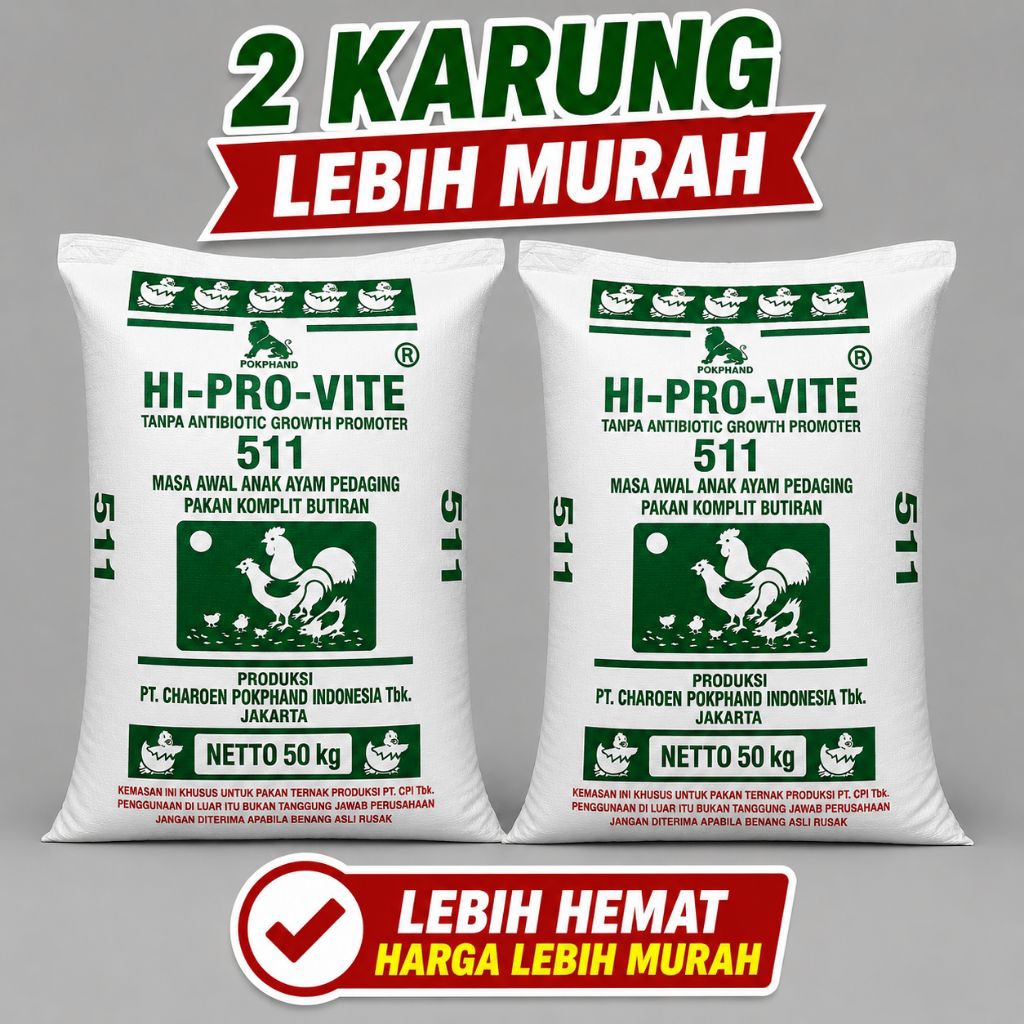 511 pur pakan ayam 2 karung lebih hemat 511 HI PRO VITE karungan 50 kg