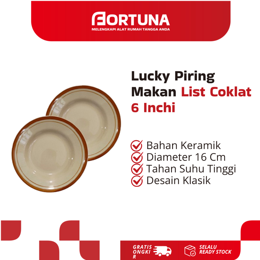 Lucky Piring Makan List Coklat 6 Inch