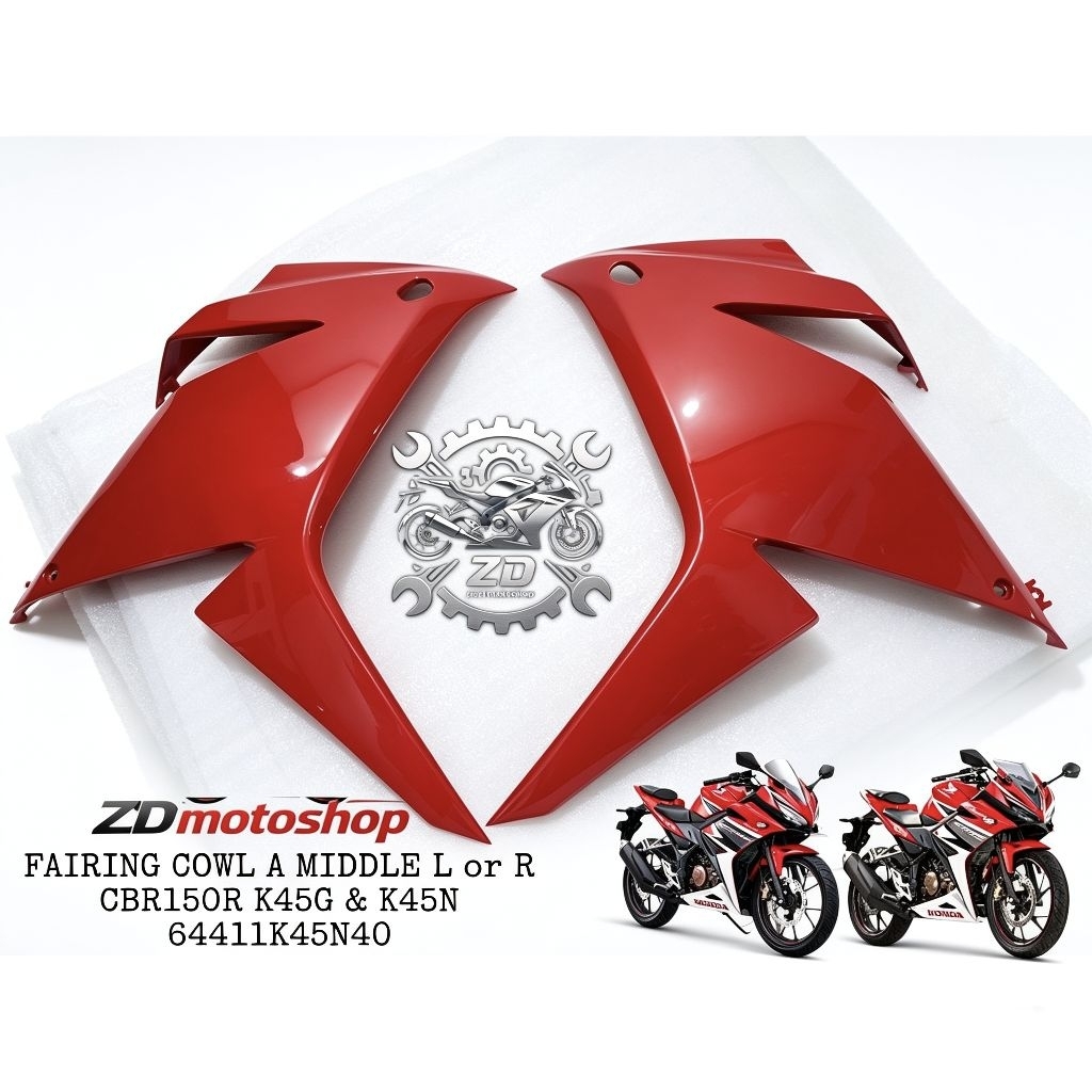 COWL A L/R MIDDLE 64411K45N40 Body depan FAIRING Kiri or Kanan CBR CBR 150R Fairing sayap samping Me