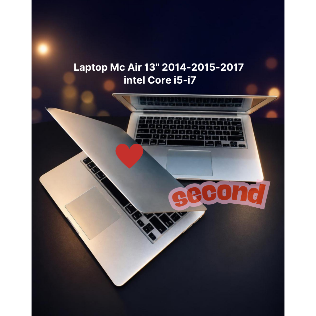 Laptop Mac Air 13 Inci 2014-2017 Intel Core i5-i7 Second Perak Desain Tipis