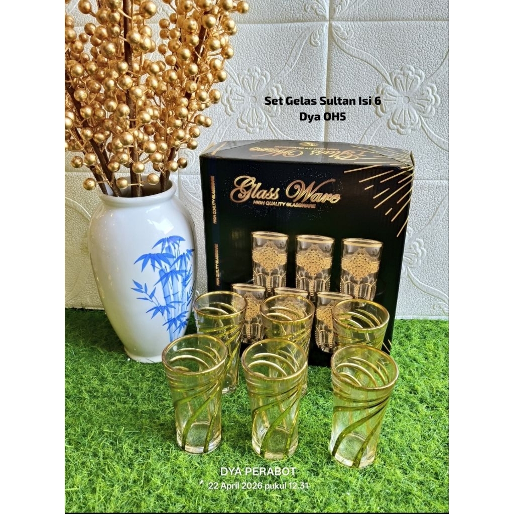Set gelas sultan isi 6