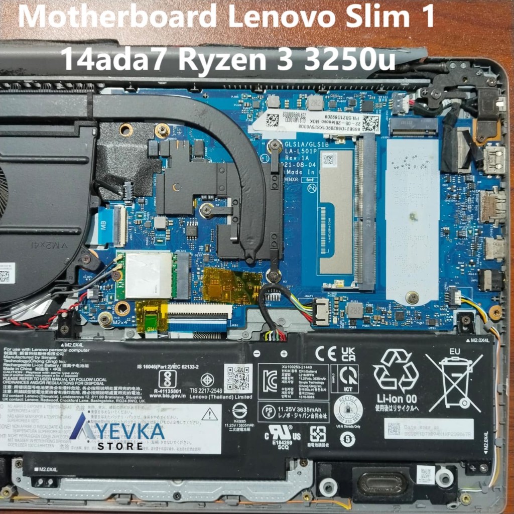 Motherboard Lenovo Slim 1 14ada7  Ryzen 3  model 82rO Normal Tested Seken Original [GLS1A/GLS1B LA-L