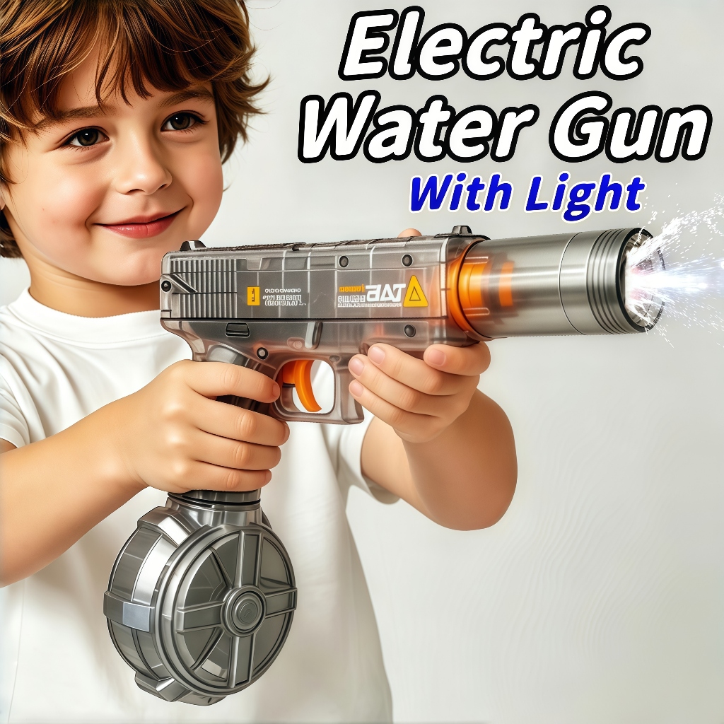 Pistol air elektrik Glock mainan anak-anak dengan lampu semprotan air kontinu otomatis dengan lampu