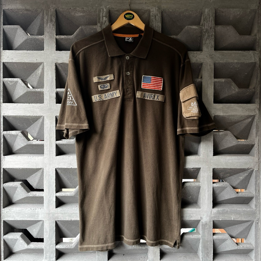 Avirex Barrack Polo Shirt with U.S. Army