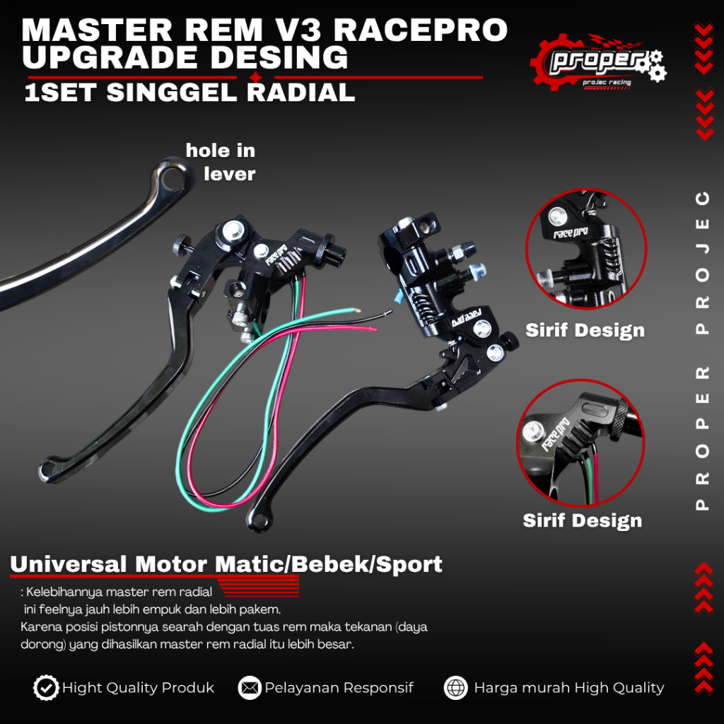MASTER REM RACEPRO V3 SINGLE RADIAL MASTER REM RACEPRO DOUBLE RADIAL MASTER REM VARIO BEAT PCX NMAX