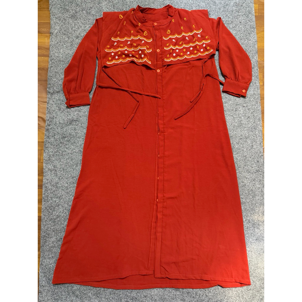 Gamis Crinkle Wanita Dress Wanita Teracota Orange Bata