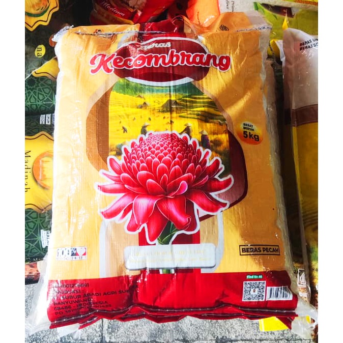 [Henzmeshop] Beras Putih Pecah Sub Medium Cap Kecombrang Coklat 5 kg