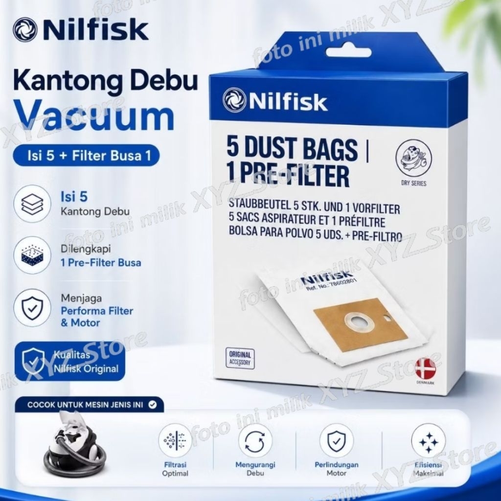 KANTONG DEBU NILFISK ONE . KANTONG DEBU NILFISK . DUST BAG NILFISK ONE . DUAT BAG NILFISK . FILTER N