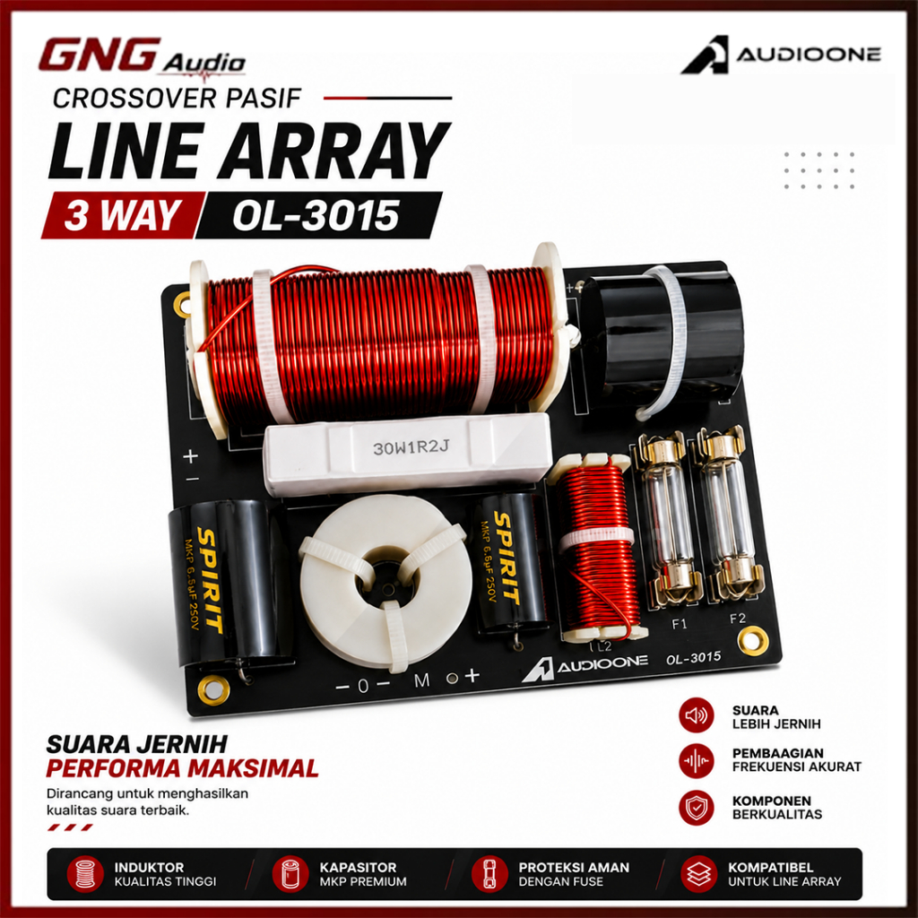 Crossover Pasif Speaker Line Array 3 Way OL-3015 | Pembagi Frekuensi Low Mid Tweeter I GNG