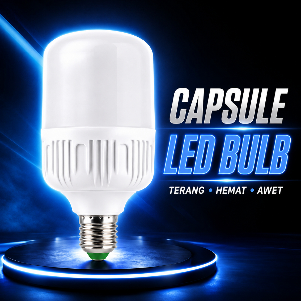 Lampu LED Bulb Bohlam LED Capsule lampu LED Hemat Energy Cahaya Putih