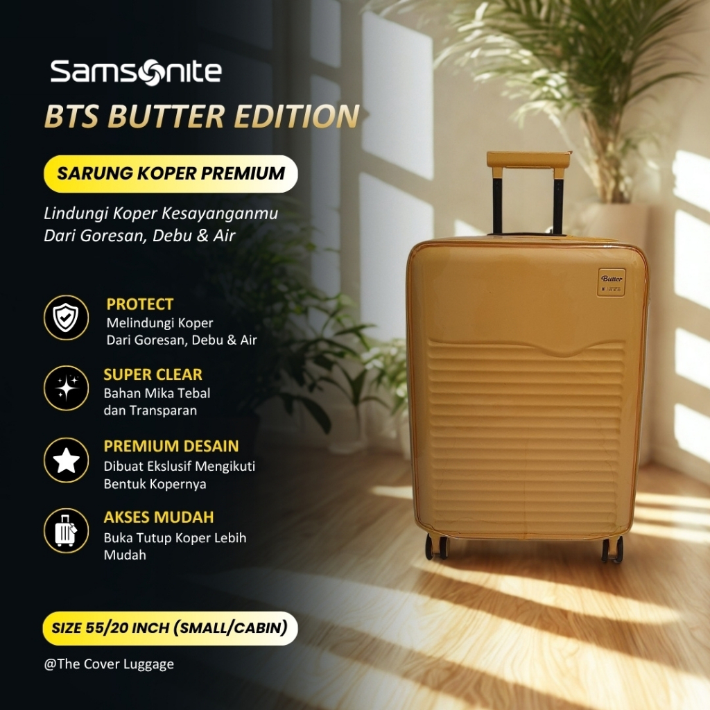 Sarung Koper Fullmika khusus koper Samsonite Red BTS Butter Edition size 55/20 inch (Small/Cabin)