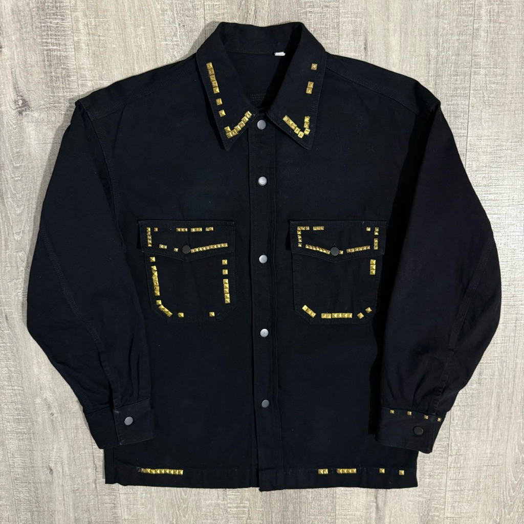 Uniqlo U denim oversized jacket black