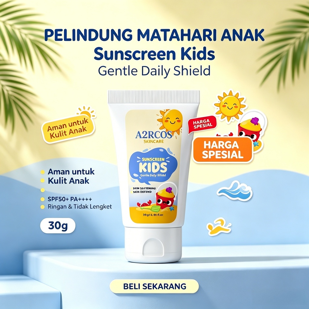 A2RCOS-Baby Face & Body Sunscreen 30ml - Hydra Barrier SunscreenSPF 50+ PA++++/ Proteksi Lengkap UVA