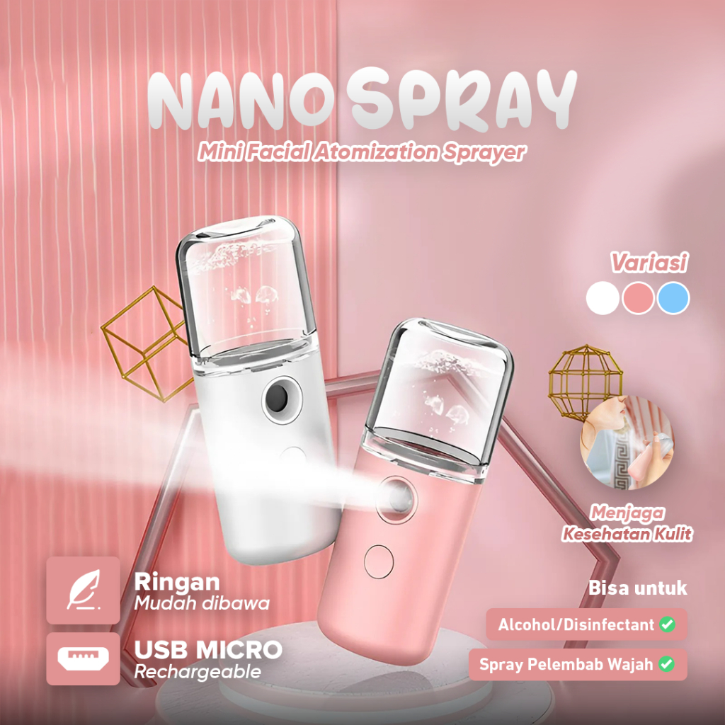 Nano Spray Premium Portable / Mist Sprayer Perawatan Wajah Pelembab Wajah Mini USB Nano Sultan