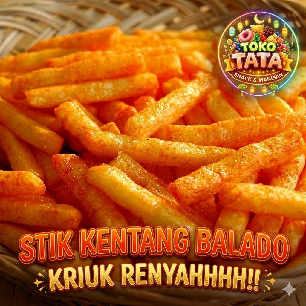 STIK KENTANG BALADO PEDAS MANIS: STIK KENTANG PEDAS GURIH KRIUK RENYAH 230g