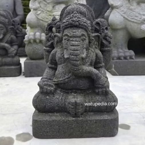 Patung Ganesha batu candi tinggi 30 cm