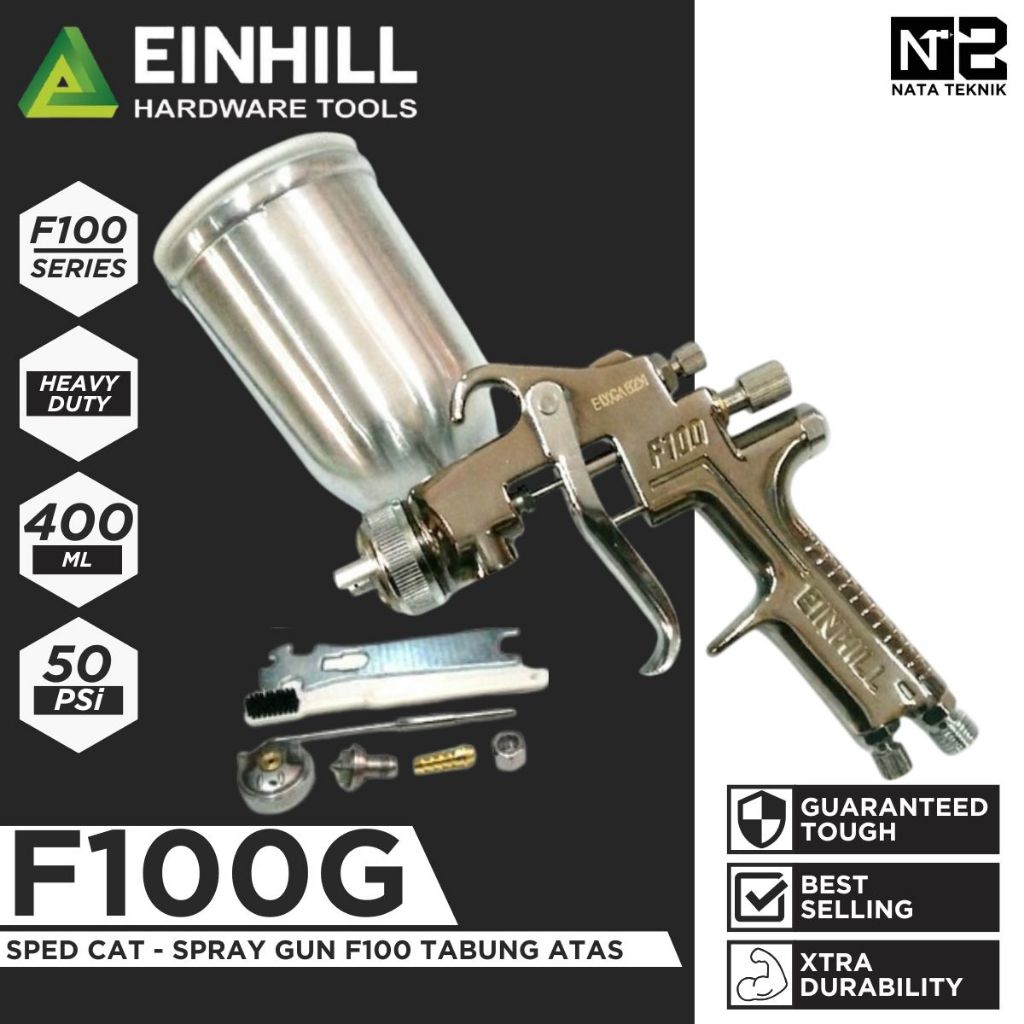 EINHILL F100 G Spray Gun Pneumatic - Spray Cat / Sped / Spet Cat - Alat Semprot Cat Pneumatic Kompre
