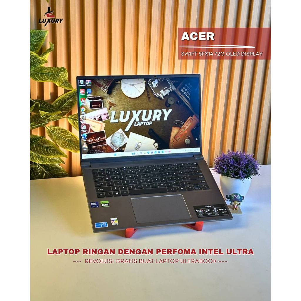LAPTOP ACER SWIFT SFX14 72G SLIM OLED 7 CORE ULTRA 7 NVIDIA RTX 4060 SSD 1TB RAM 32GB DDR5 6400MHZ B