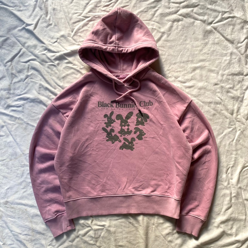 Spao Bunnie Club Boxy Hoodie Washed Pink scnd prlvd original Boxy hoodie