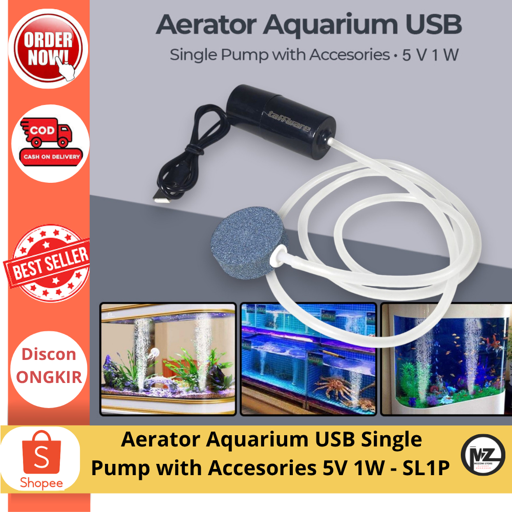 Pompa Udara Oksigen Aquarium Mini Portable Senyap Hemat Listrik / Aerator Aquarium Mini 5V 1 Watt