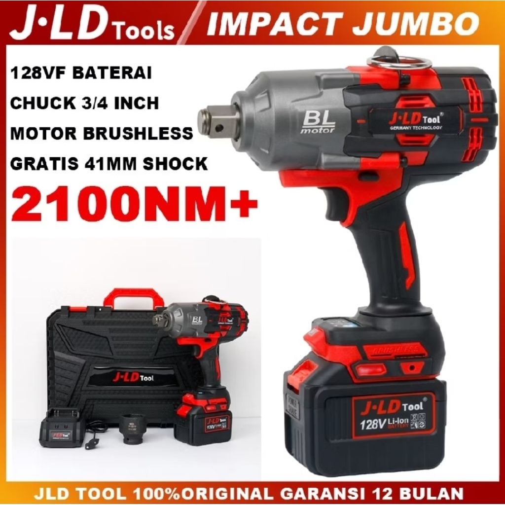 JLD 2100NM Impact Jumbo 128VF Xtra Jumbo Brushless Impact Baterai Torsi besar Impact Wrench Cordless