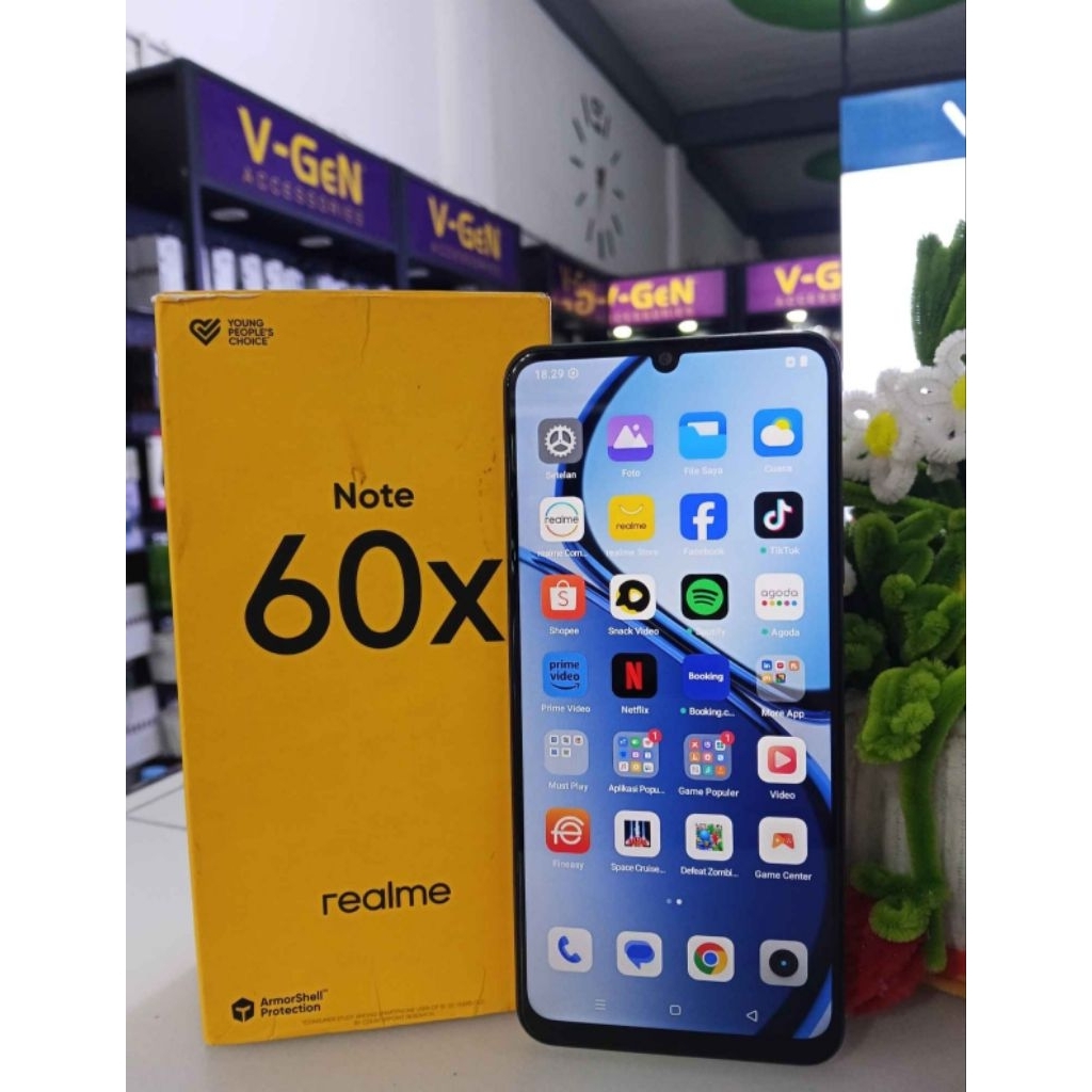 Realme note 60x ram 4/128gb bekas fullset