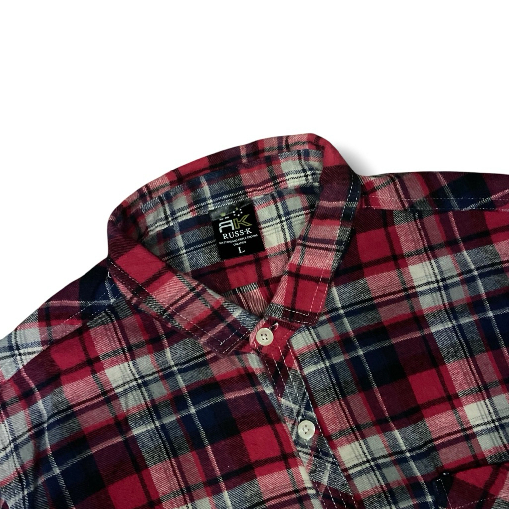 Russ•K | Kemeja Flannel RK | Black Red Color