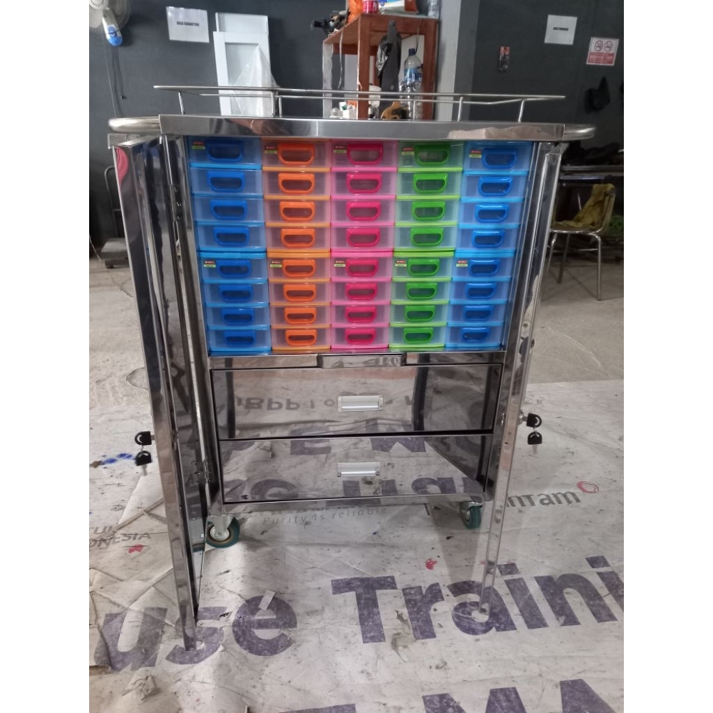 Troli obat stainless/Trolley obat stainless/Troli obat stenlis
