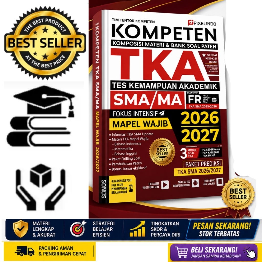 KOMPETEN TKA SMA/MA MAPEL WAJIB 2026/2027 – Materi Lengkap, Bank Soal, FR Soal Asli & Paket Prediksi