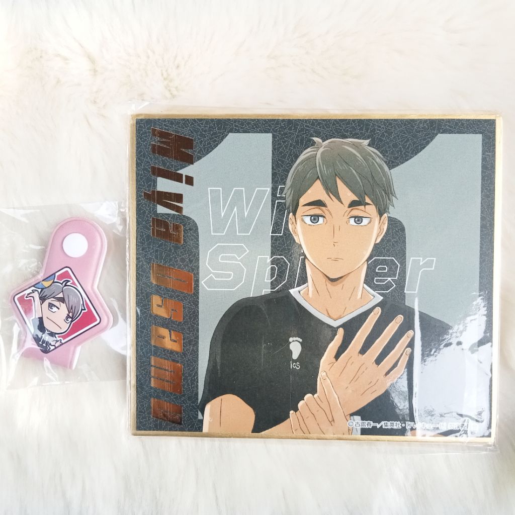 [set] HAIKYUU official merchandise osamu miya shikishi & cord holder anime merch