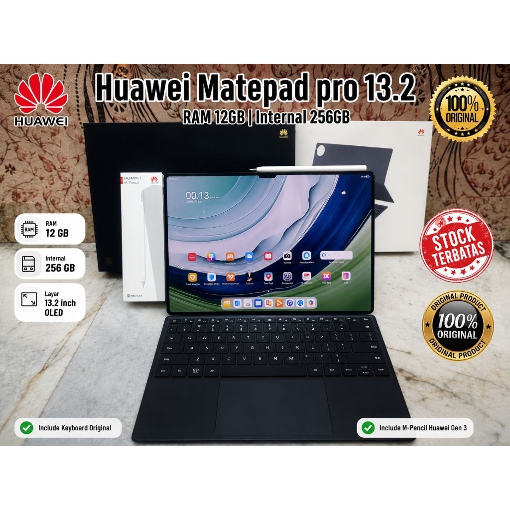 Huawei matepad pro 13.2 2024 ram 12/256 fullset second original wps office