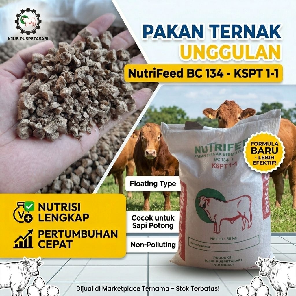 Pakan Sapi Penggemukan Nutrifeed Kemasan 1 Kg