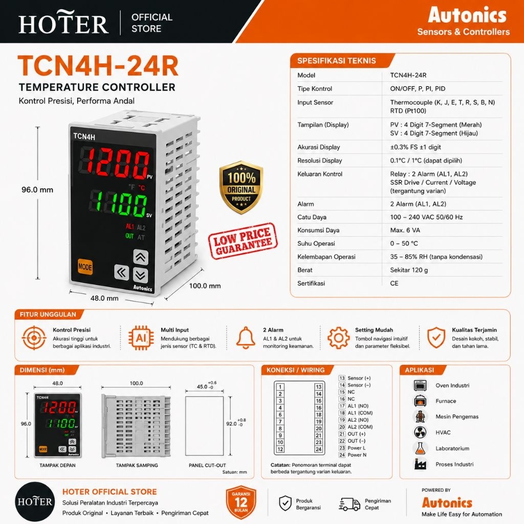 TCN4H-24R Temperature Controller TCN4H24R Autonics