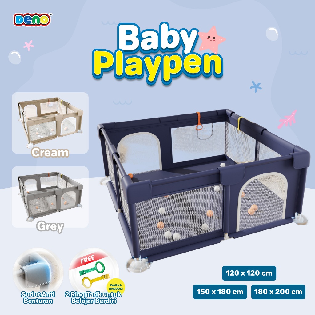 DENO Baby Playpen Pagar Pengaman Bayi Tempat Bermain Anak Pagar Mainan Anak Pagar Bayi Kolam Main An